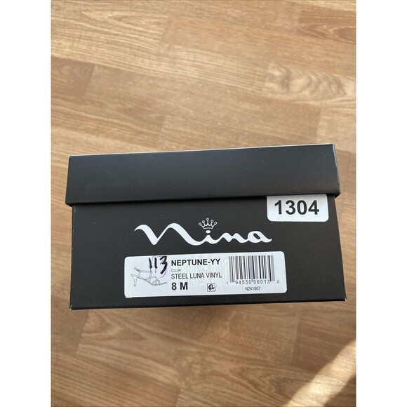 Nina Neptune Women's Silver Metallic Strappy Evening Dress Sandals Size 8M NIB - Picture 3 of 15